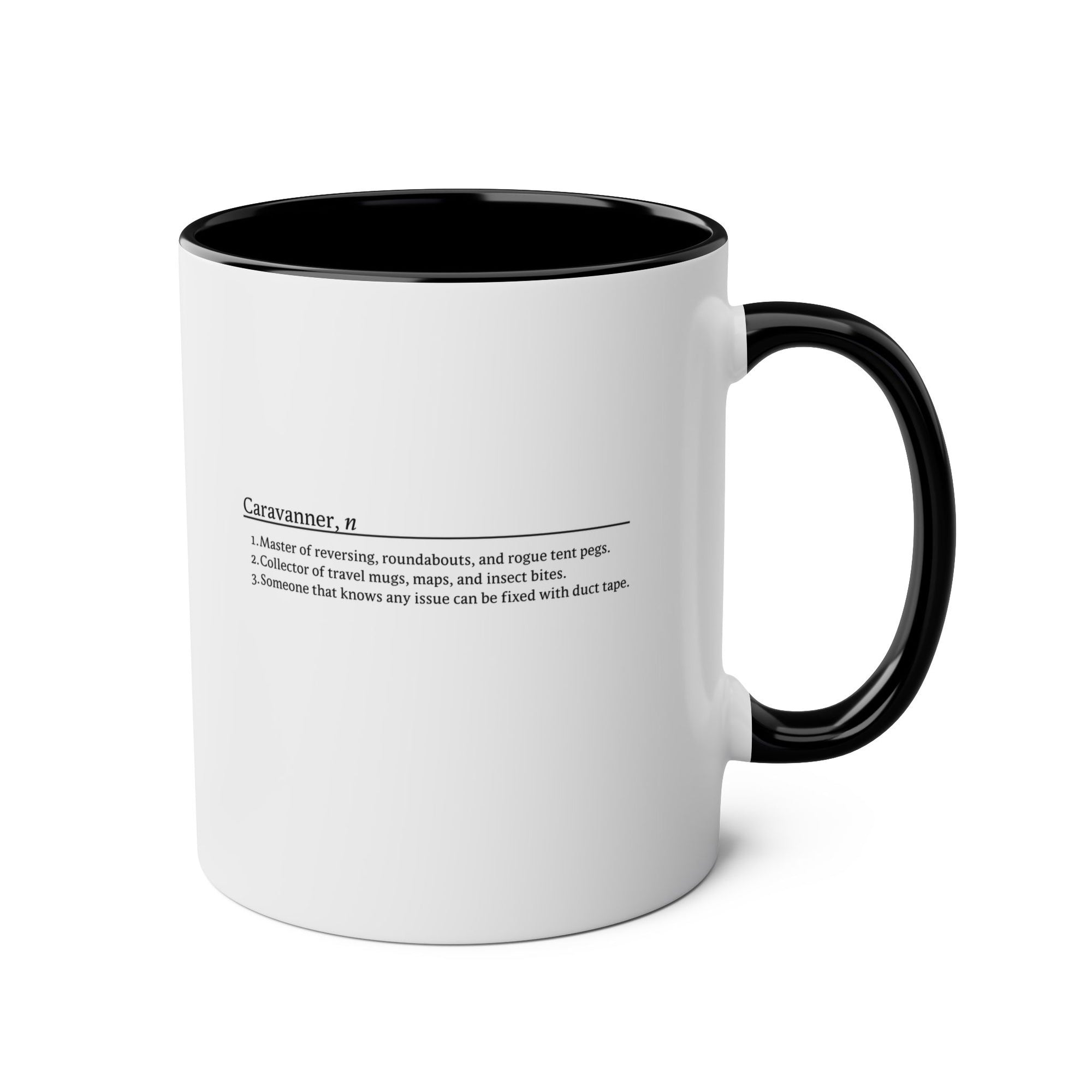 Caravanner Noun Funny Definition Two-Tone Coffee Mugs, 11oz