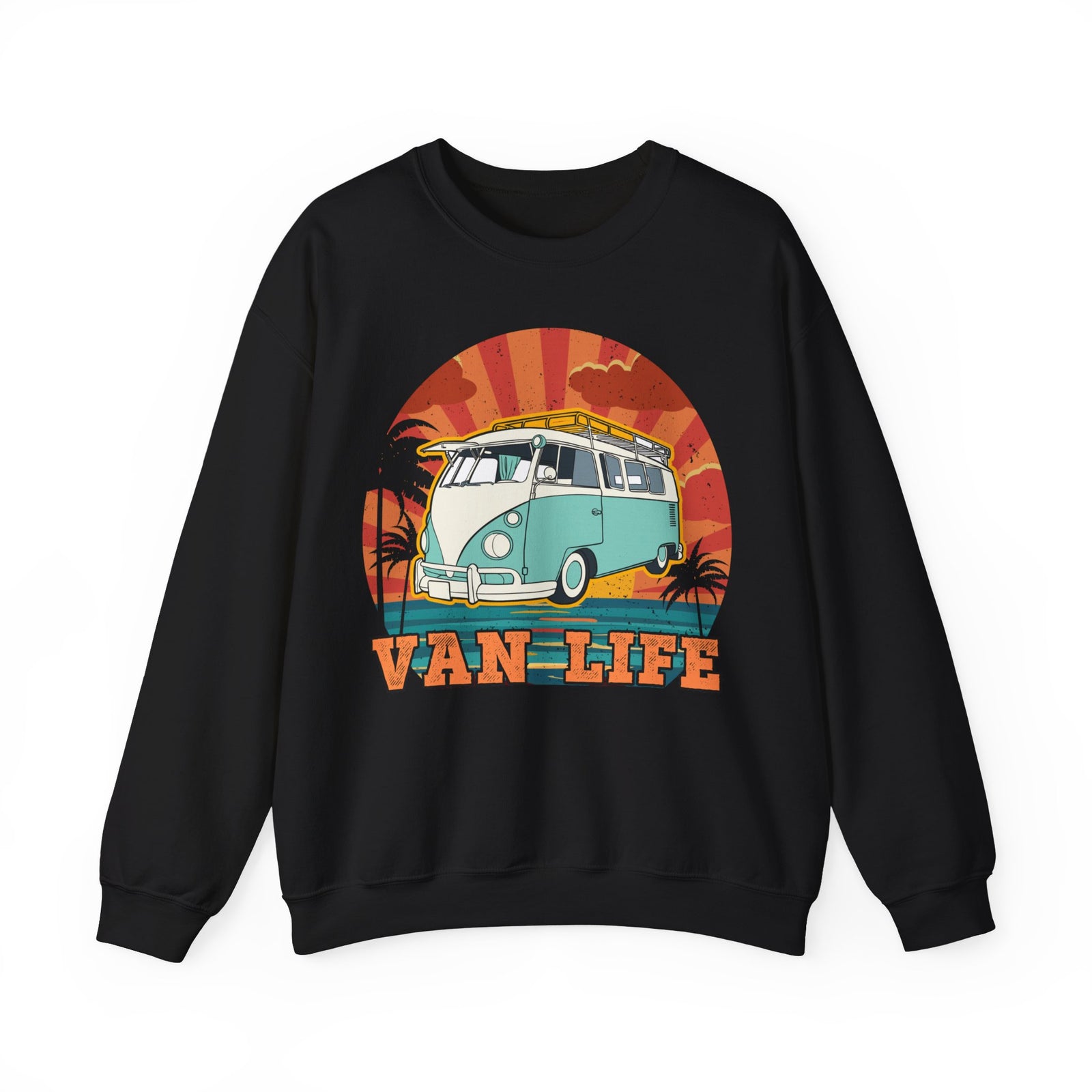 Van Life Retro Sunset Design Unisex Heavy Blend™ Crewneck Sweatshirt