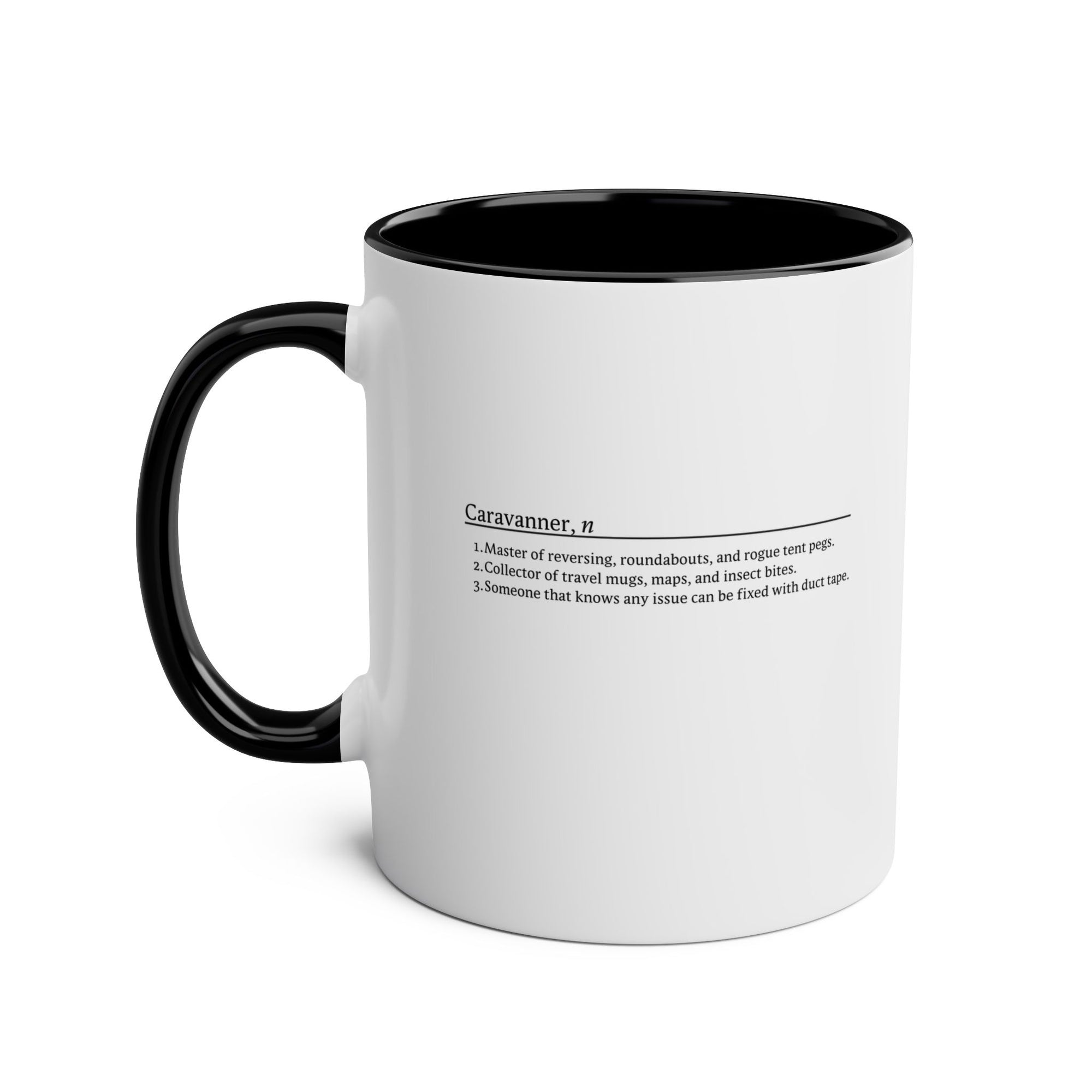 Caravanner Noun Funny Definition Two-Tone Coffee Mugs, 11oz