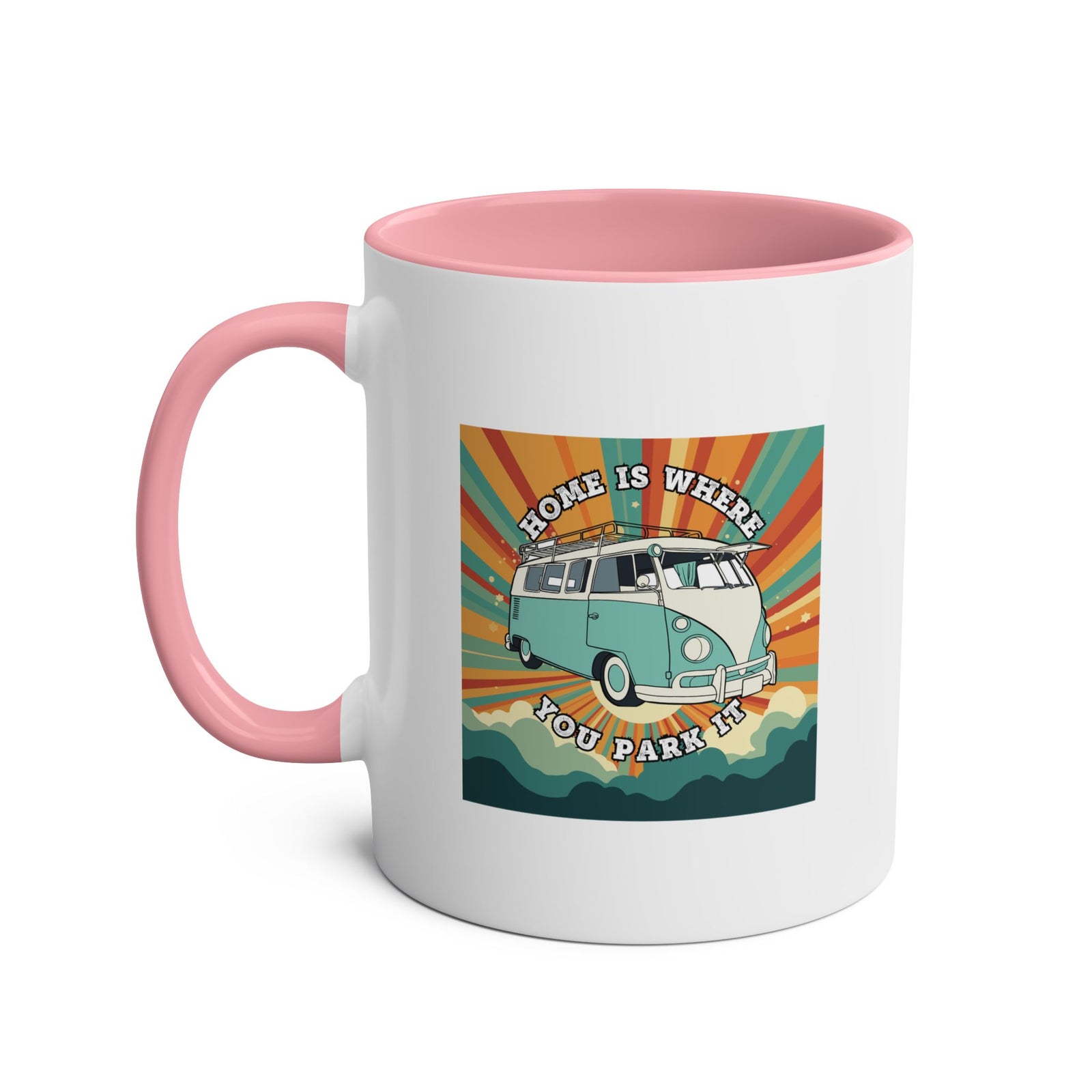 Home Is Where You Park It Two-Tone Coffee Mugs, 11oz